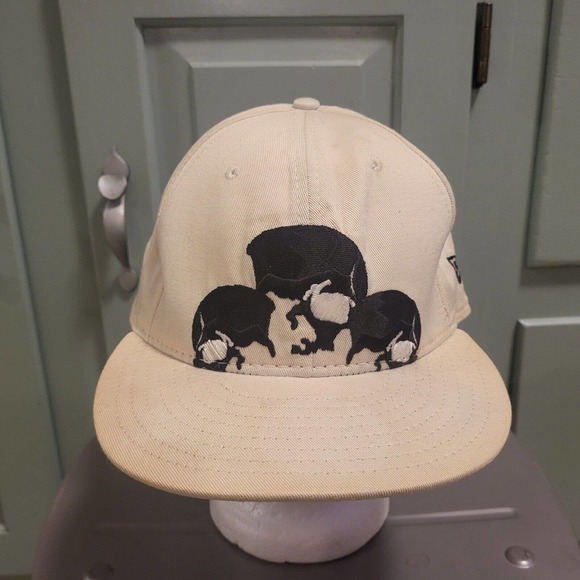 VTG 90s New Era 59Fifty Pittsburgh Pirates 3 Triple Skulls USA Hat Cap Lot 7 3/8 - Picture 7 of 12